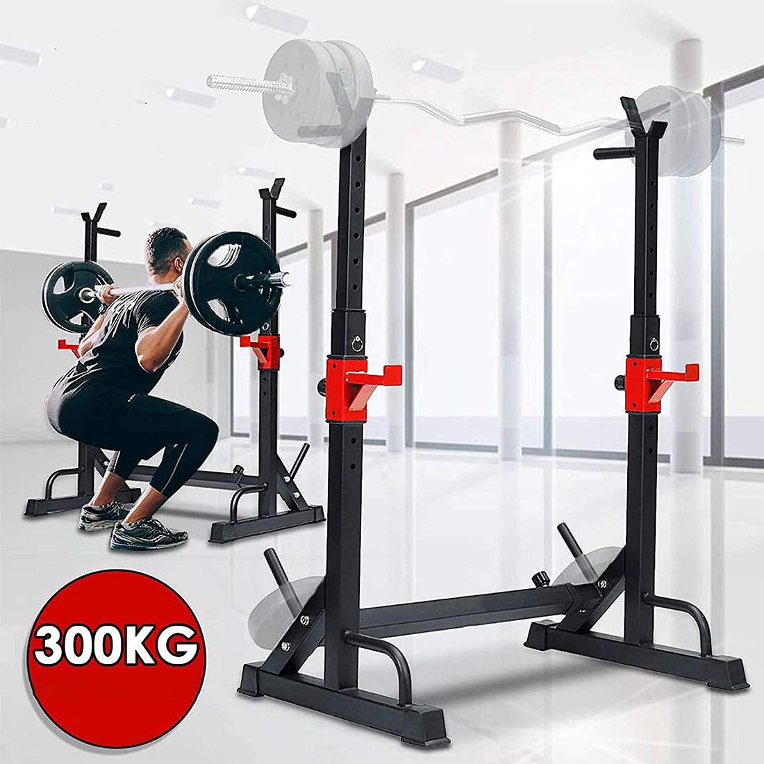 スクワットマシン　　ダンベル Amazon | 調整可能なスクワットダンベルホルダー、調整可能なラック